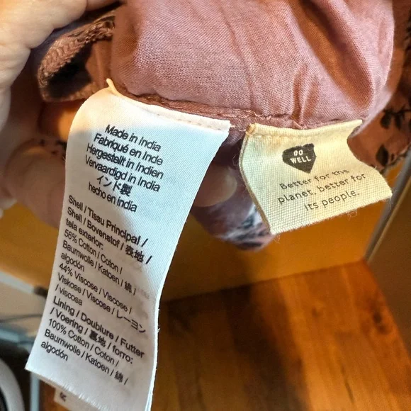 Madewell Purple and Black Mini Dress with Puff Sleeves and Pockets - Picture 8 of 8